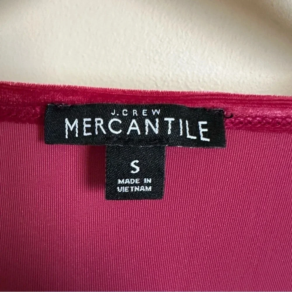 J Crew Mercantile Women’s Small‎ Cranberry Velour Faux Wrap Top Holiday Party
